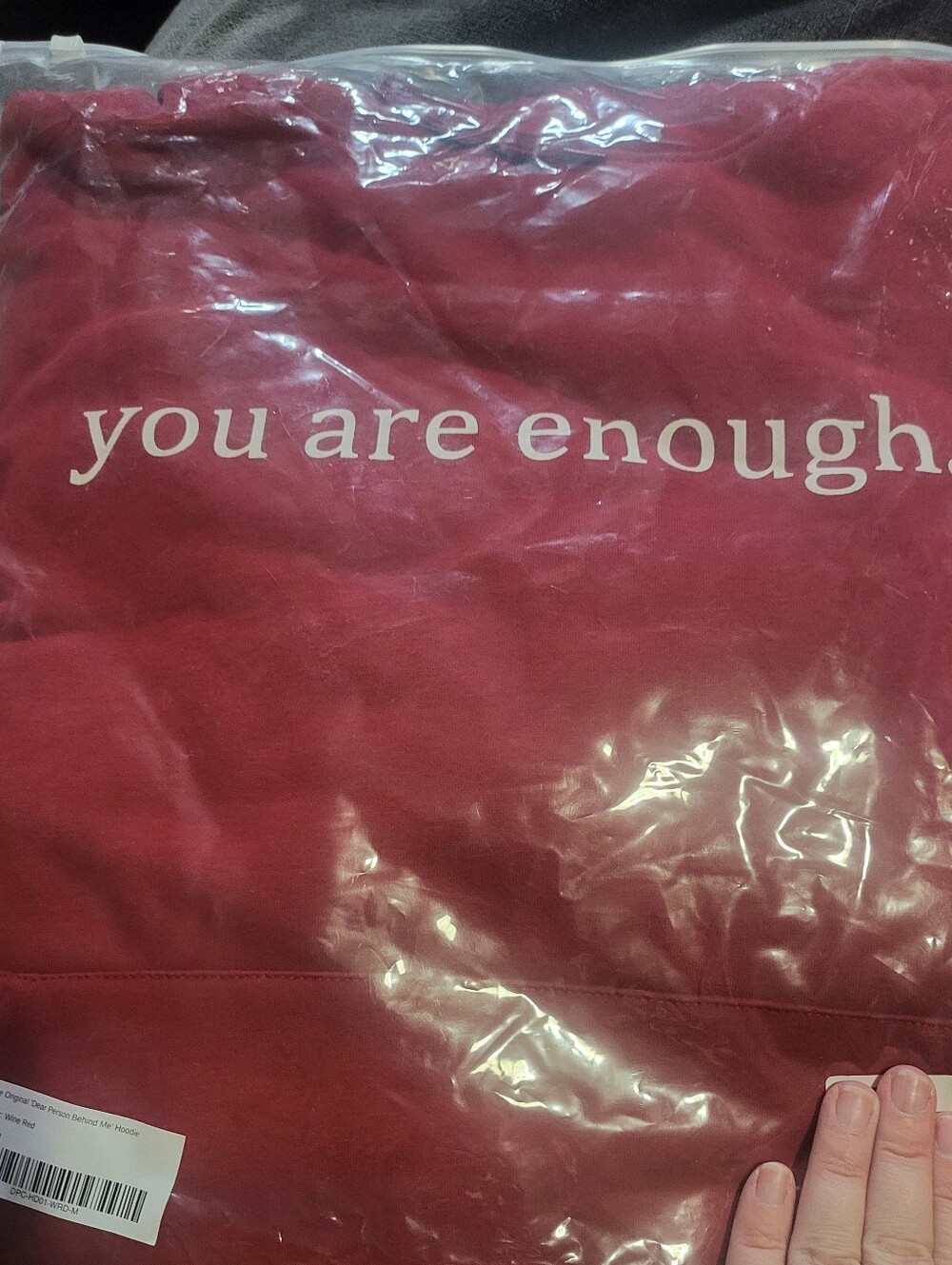 You Are Enough Red Hoodie